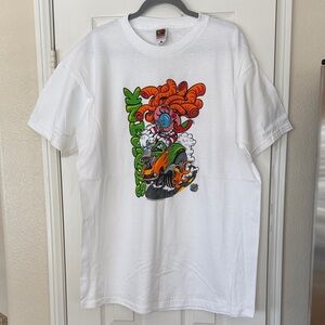 STUDIO INK RAT FINK STYLE Y2K SKATER RETRO White Heavy Cotton T-Shirt